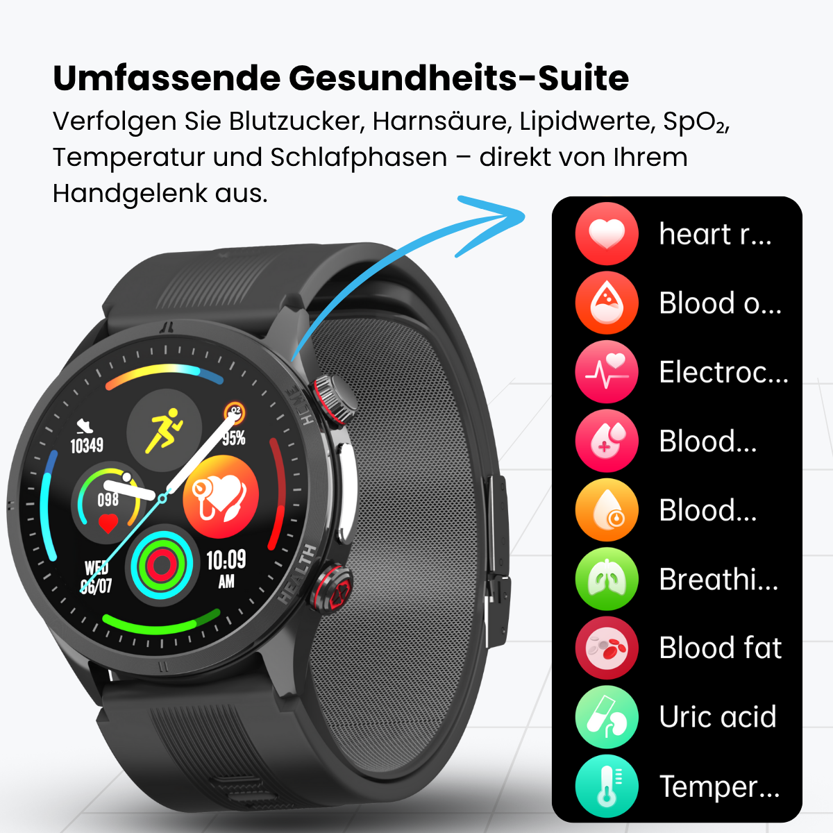 CXS26 Smartwatch mit Luftkissen-Blutdruckmessung