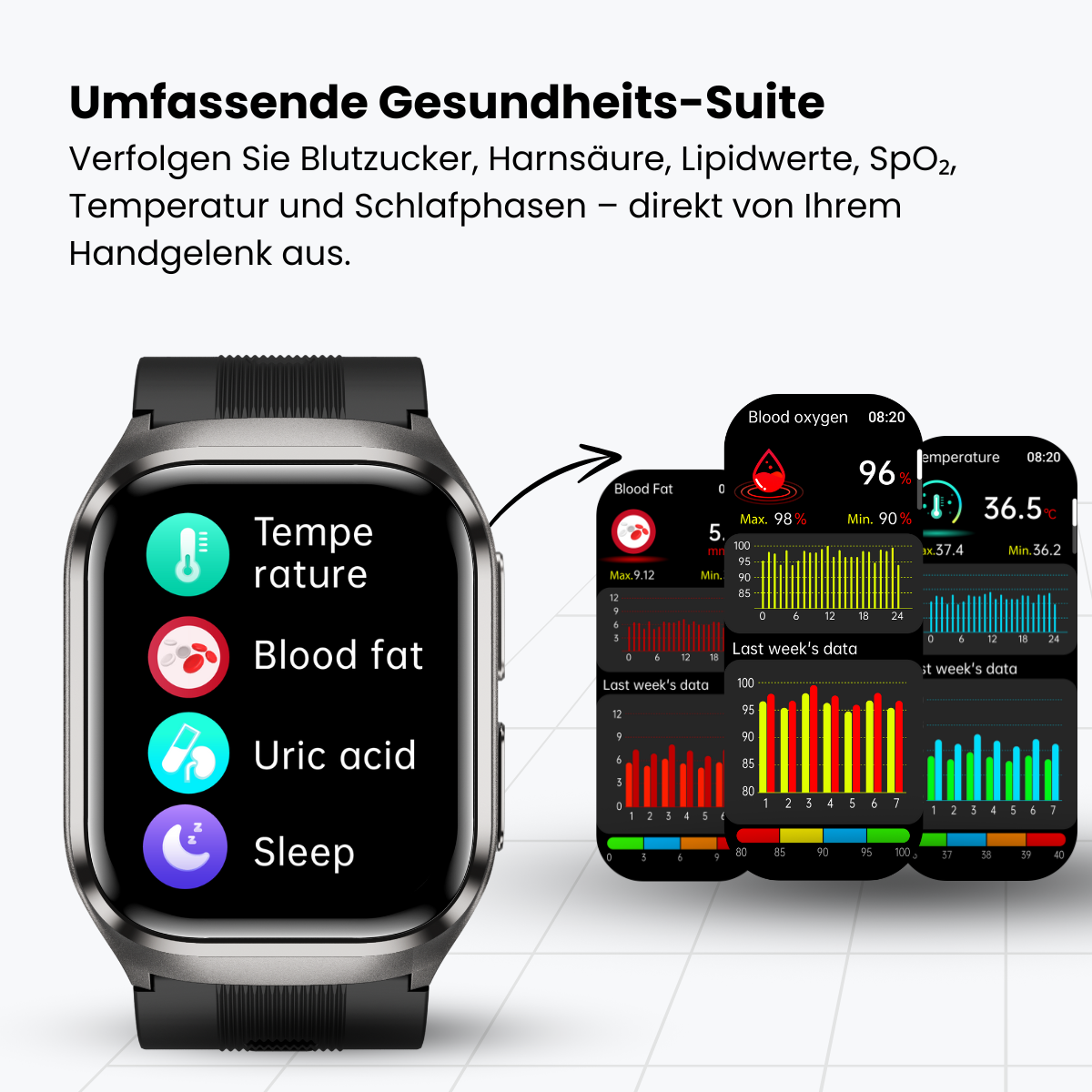 CXS17 Smartwatch mit Luftkissen-Blutdruckmessung