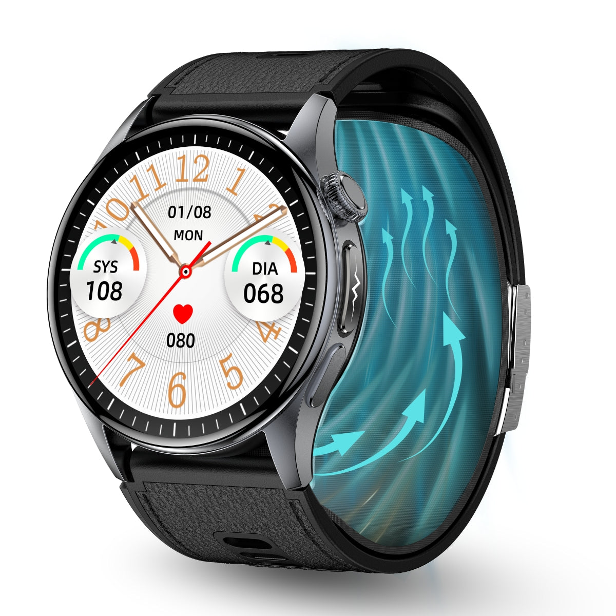 Coxsmart CXS200 Air-Cuff Blood Pressure & ECG Smartwatch with Remote Monitoring and SOS