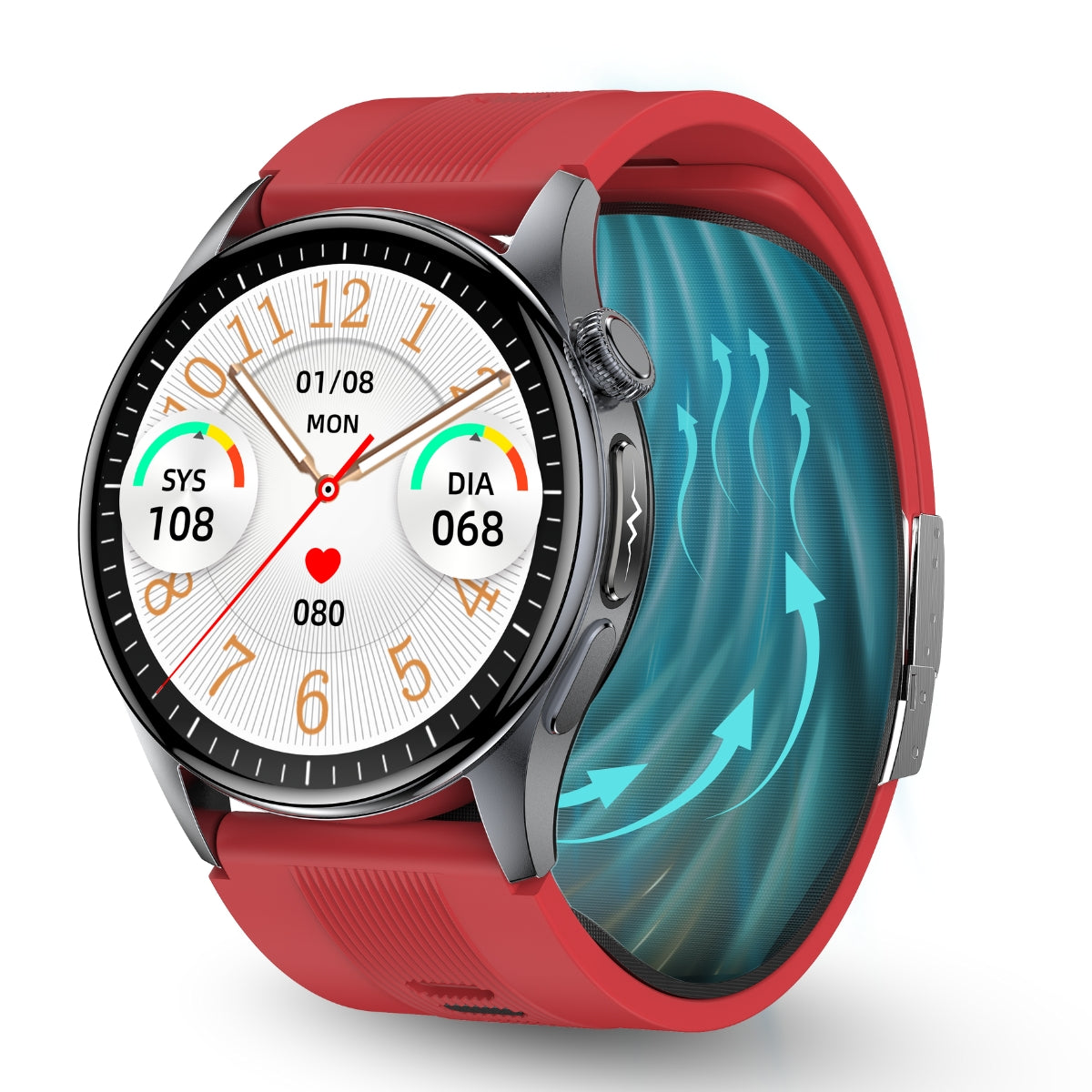 Coxsmart CXS200 Air-Cuff Blood Pressure & ECG Smartwatch with Remote Monitoring and SOS