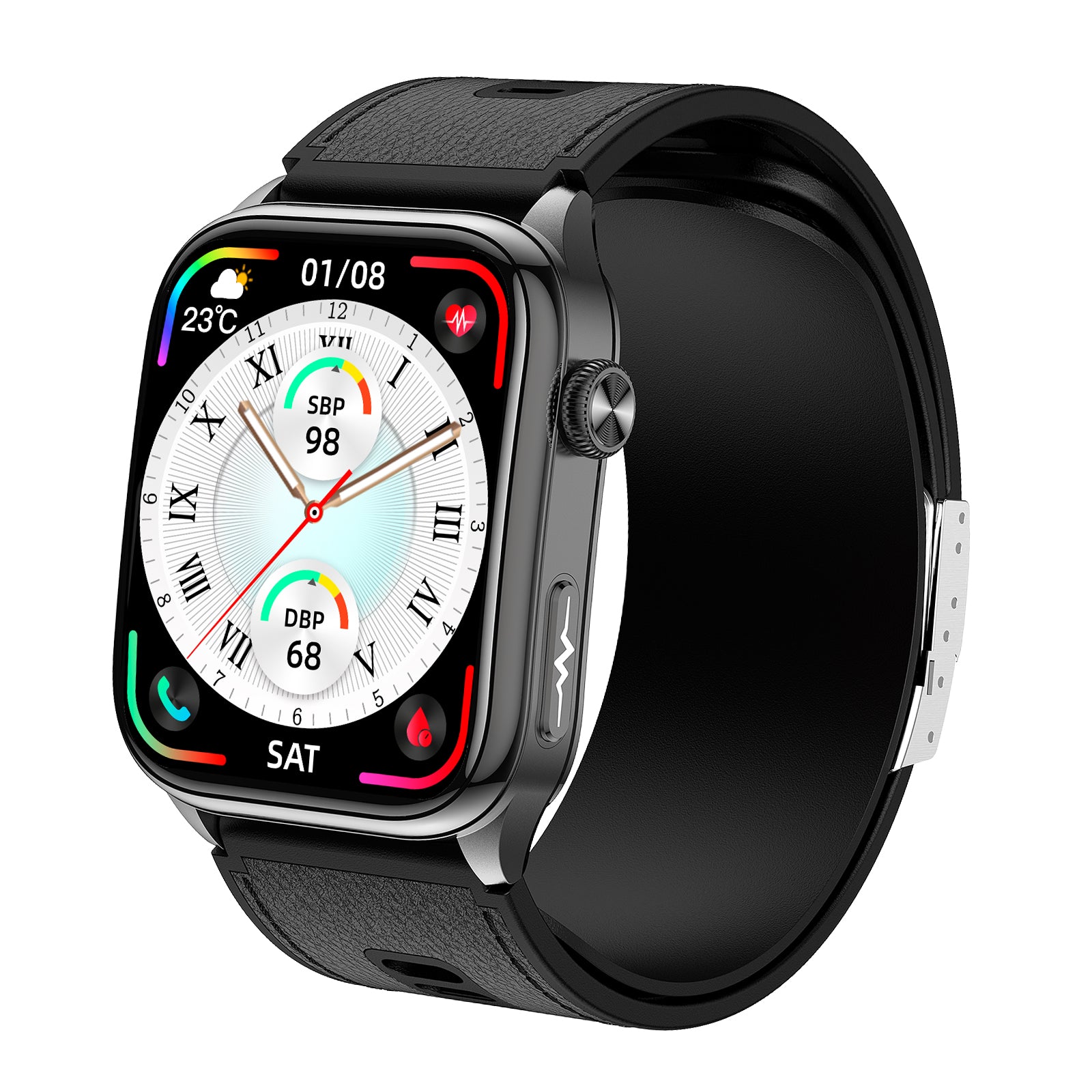 CXS10 Air Pump Blood Pressure Watch – ±3mmHg Precision ECG Smartwatch
