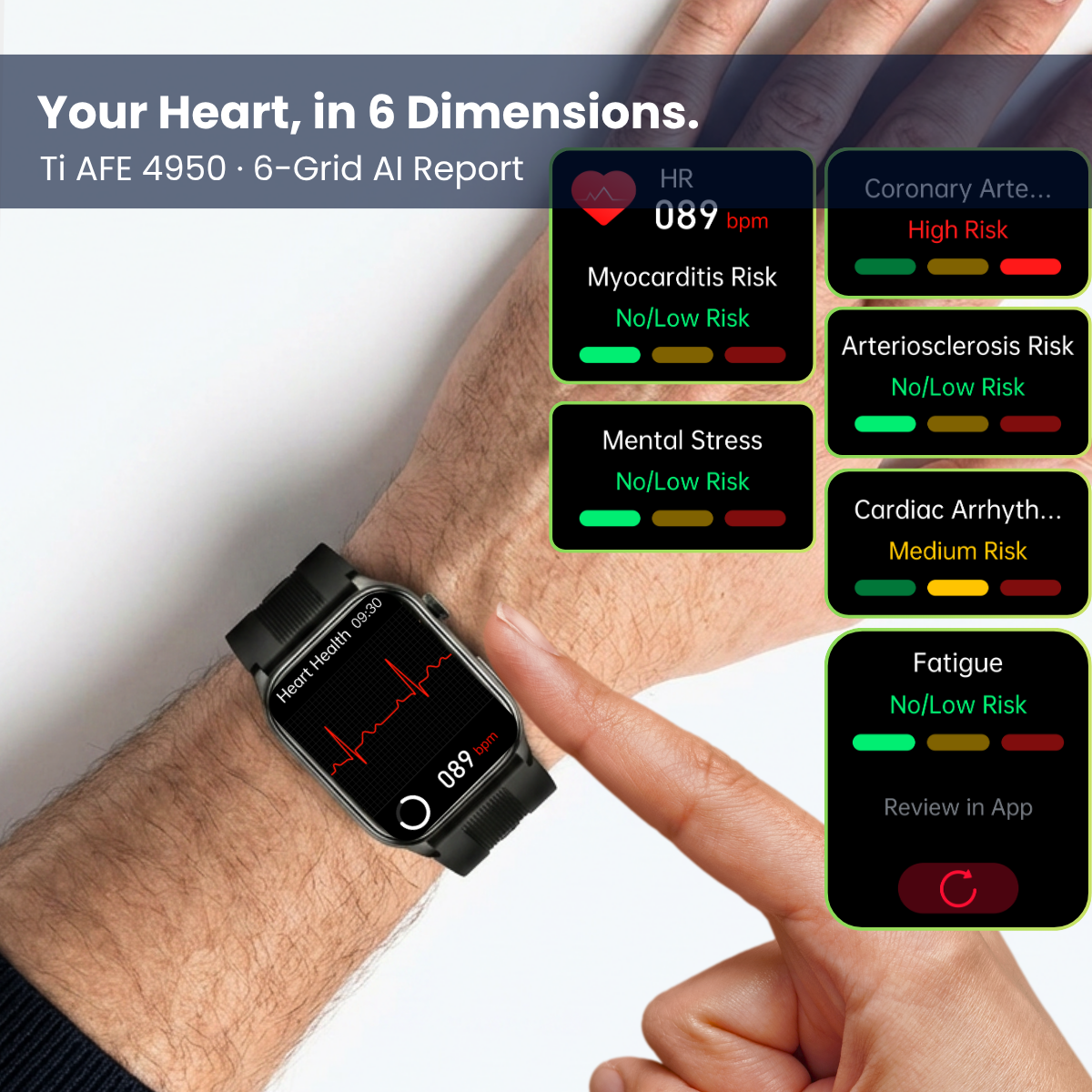 CXS10 Air Pump Blood Pressure Watch – ±3mmHg Precision ECG Smartwatch