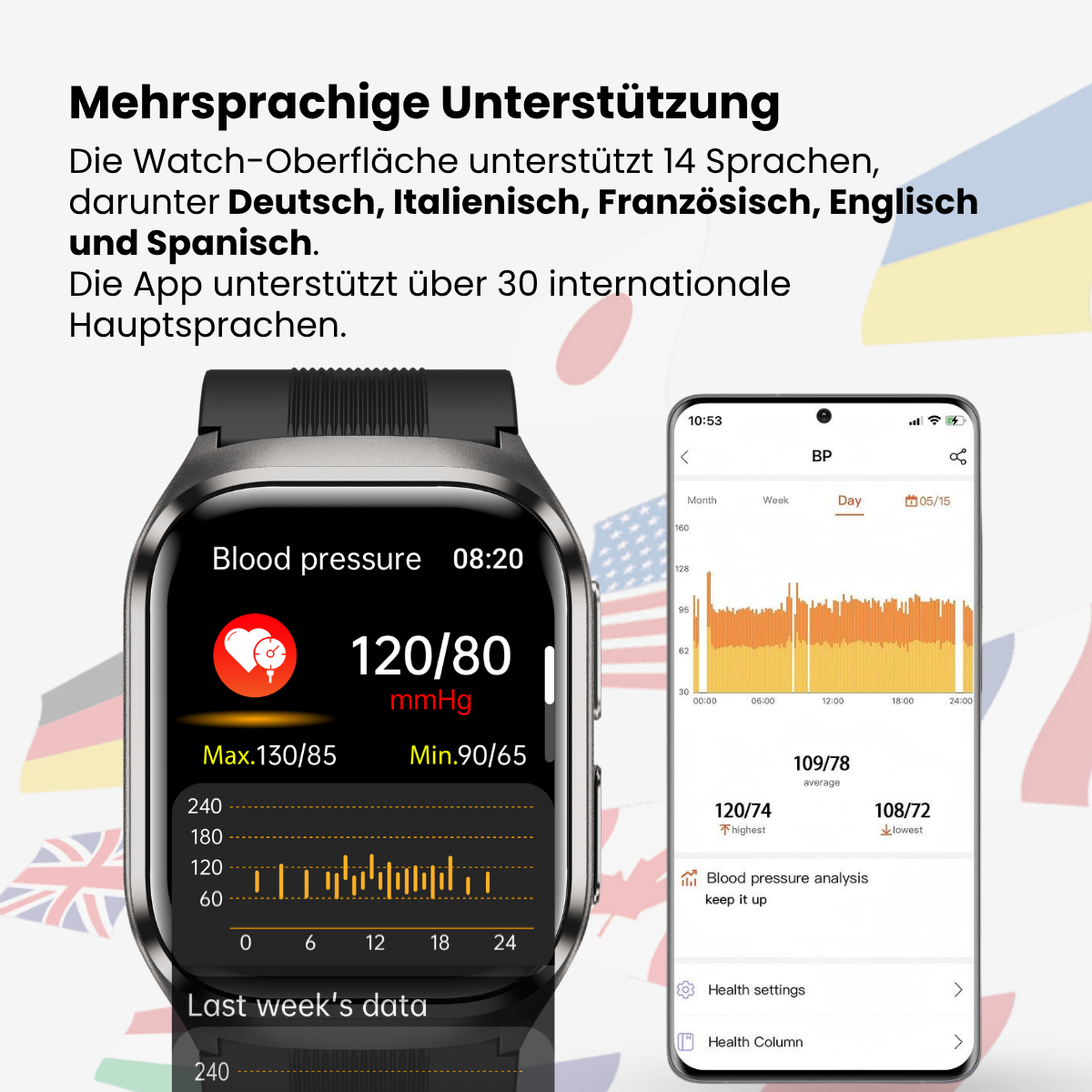 CXS17 Smartwatch mit Luftkissen-Blutdruckmessung